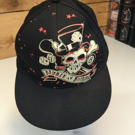 Kappe schwarz Totenkopf Motiv Grösse verstellbar