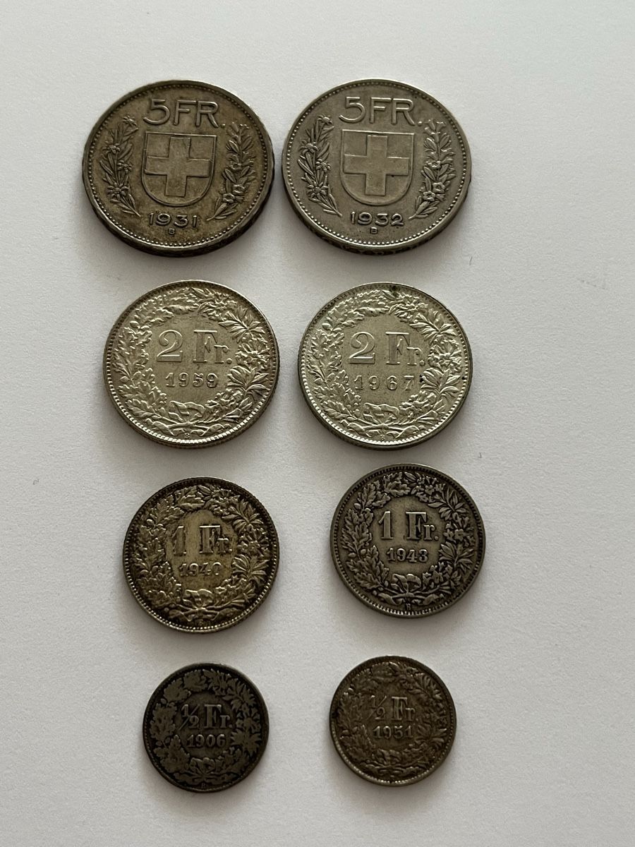 Tutti le monete: Silbergeld 5,- 2,- 1,- ,-50 – Usato da Rheineck venduto da UhrenReinhardt