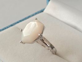 Silberring 925 mit Perlmutter, elegant & edel - Neu
