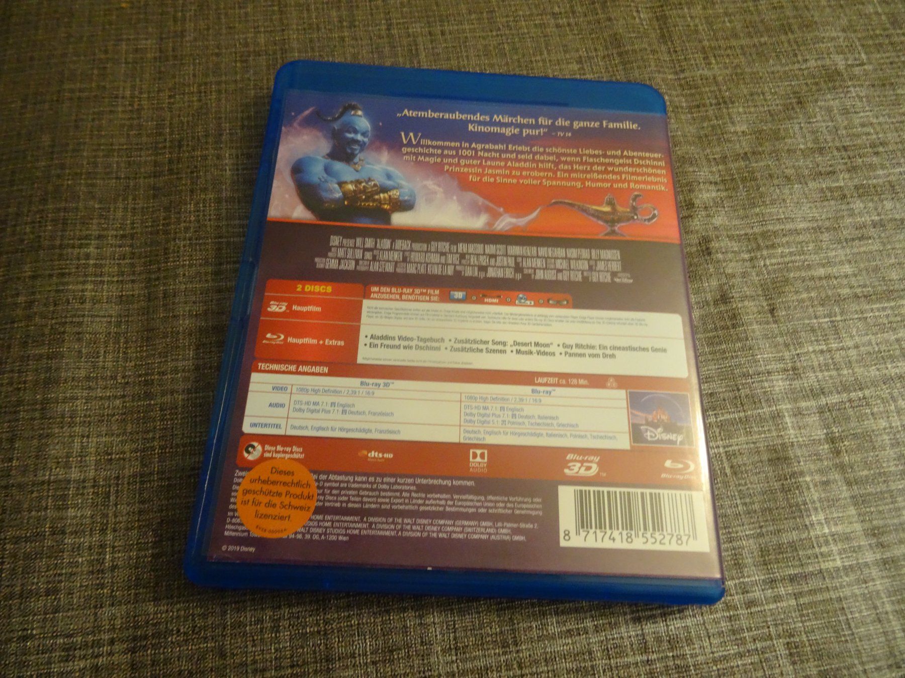 Tutti i DVDs: Aladdin (2019) - Blu-ray 3D+ 2D - Will Smith – Usato da Olten venduto da Disc-Verkauf 2