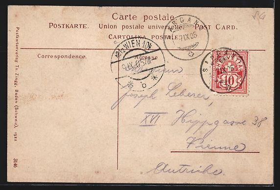 Cartoline postali: AK Sargans, Ortsansicht, 1905 – Usato da Berlin venduto da bartko-reher 1