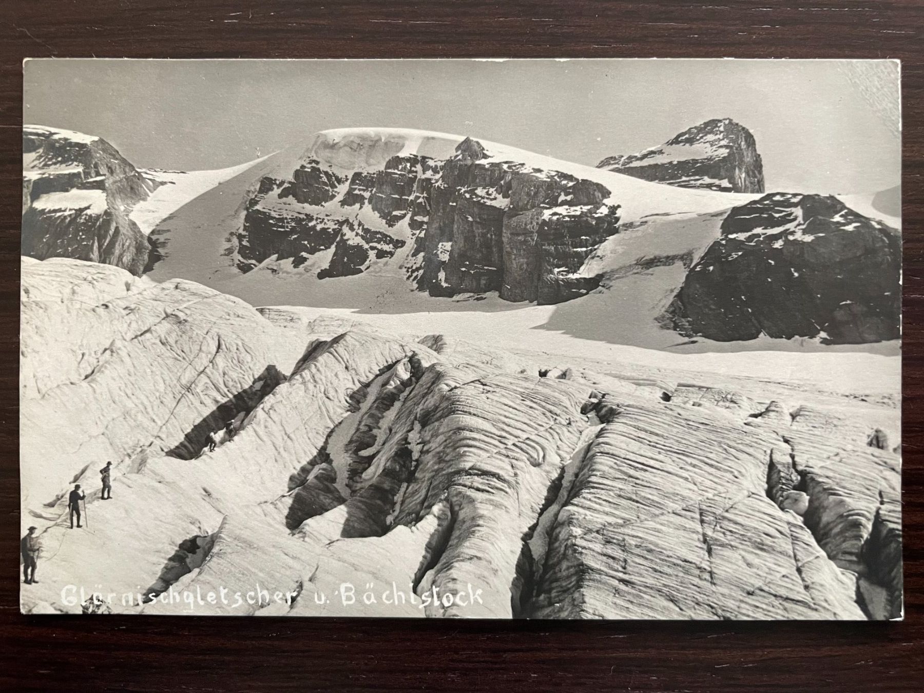 Ansichtskarten: ALPINISMUS GLARNERLAND Glärnischgletscher belebt, Bächistock – Gebraucht aus Wald ZH von TLILEF