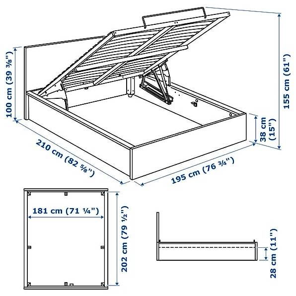 Letti: Lit coffre malm ikea 140x200 + matelas simmons – Usato da Payerne venduto da sar_xf56 2