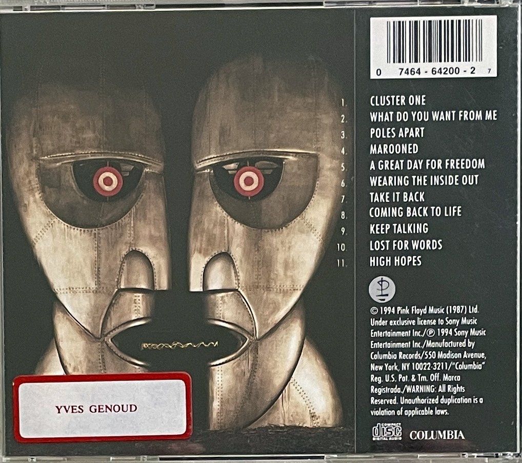 CDs: Pink Floyd - The Division Bell – Gebraucht aus Savagnier von Ne2065 1