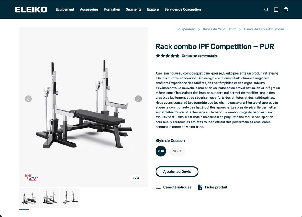 Eleiko IPF Competition Rack Combo – PUR Edition (Gebraucht) in Lausanne ...