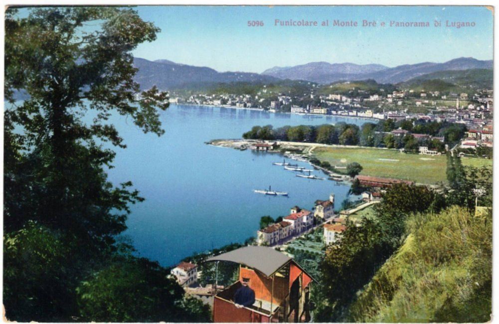 Cartoline postali: Lugano mit Standseilbahn Monte Bré – Usato da Binningen venduto da Mountainrider