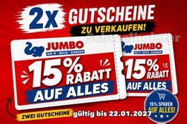 2x 15% Jumbo Rabatt Gutschein auf alles ab Fr. 50,--