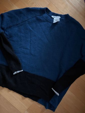 Paychi Guh Kaschmir Pullover blau schwarz Gr. S gut