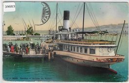 Geneve - Arrivee de Bateau - Litho