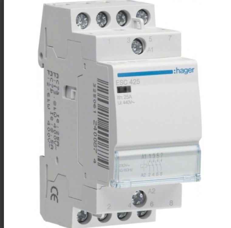 Schütz Relais Hager 25A 2S 230V 2 TE ESC425 (Gebraucht) in ...
