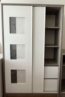 Kinder-Kleiderschrank grau/weiss