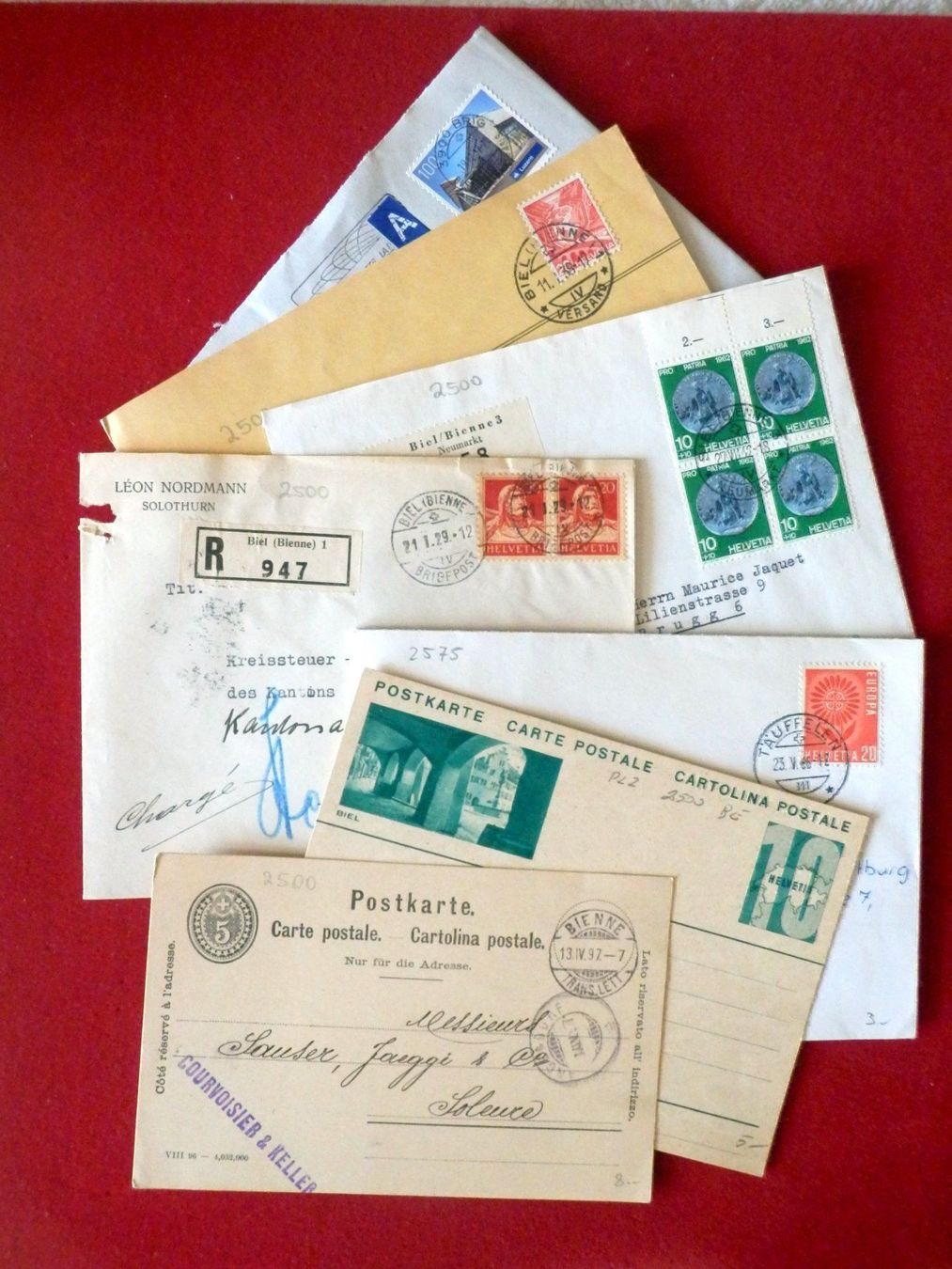 Tutti i francobolli: Lot mit 7 Bedarfsbriefen und Karten. – Usato da Ueberstorf venduto da dinbau 7