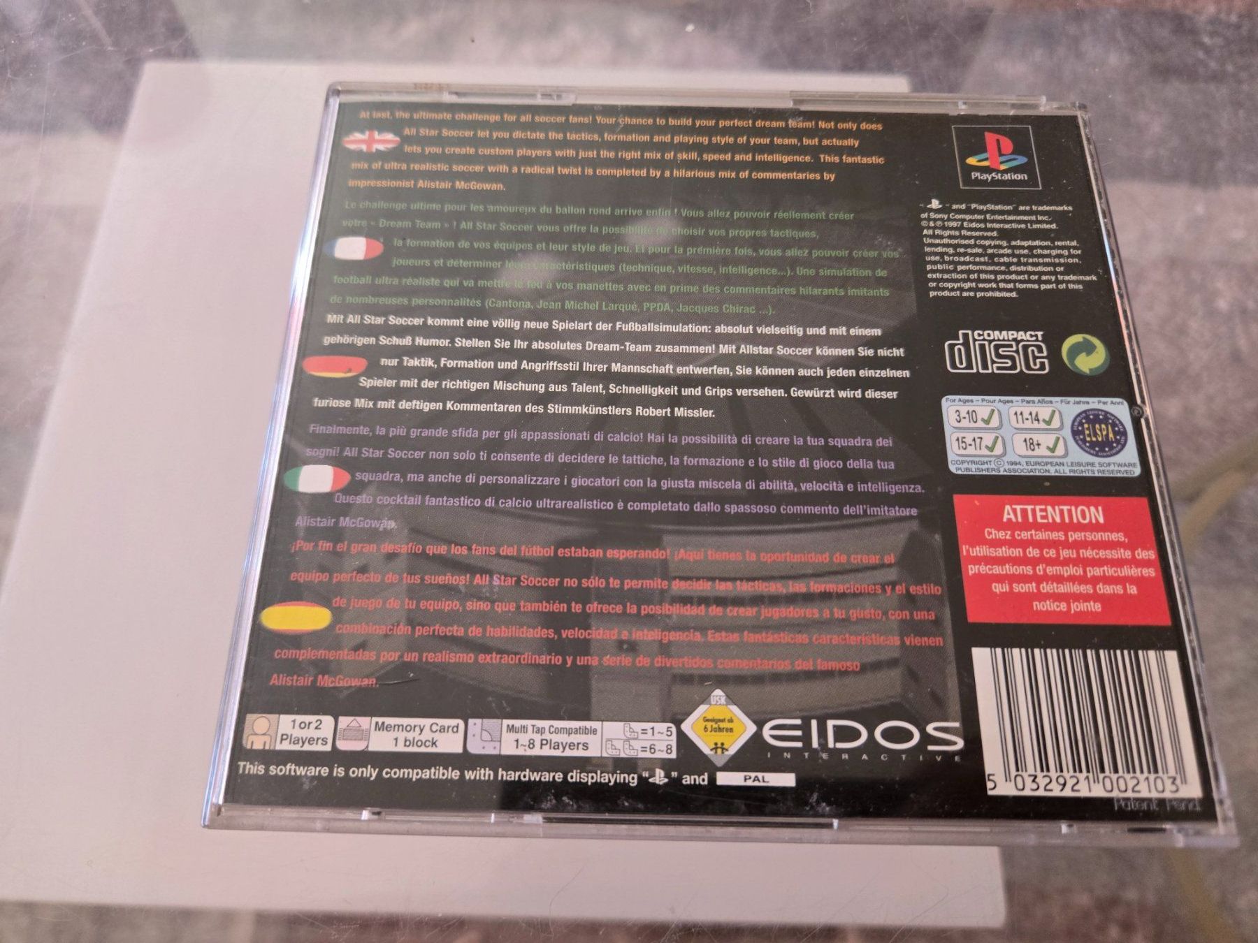 Spiele: All Star Soccer PS1 – Gebraucht aus Bussigny von Kfdlt 1