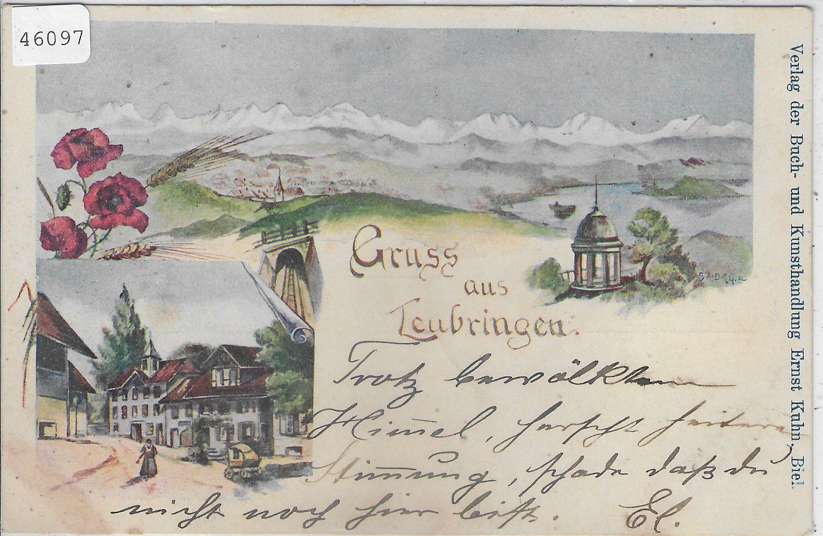 Ansichtskarten: Gruss aus Leubringen 1899 – Gebraucht aus Ettingen von