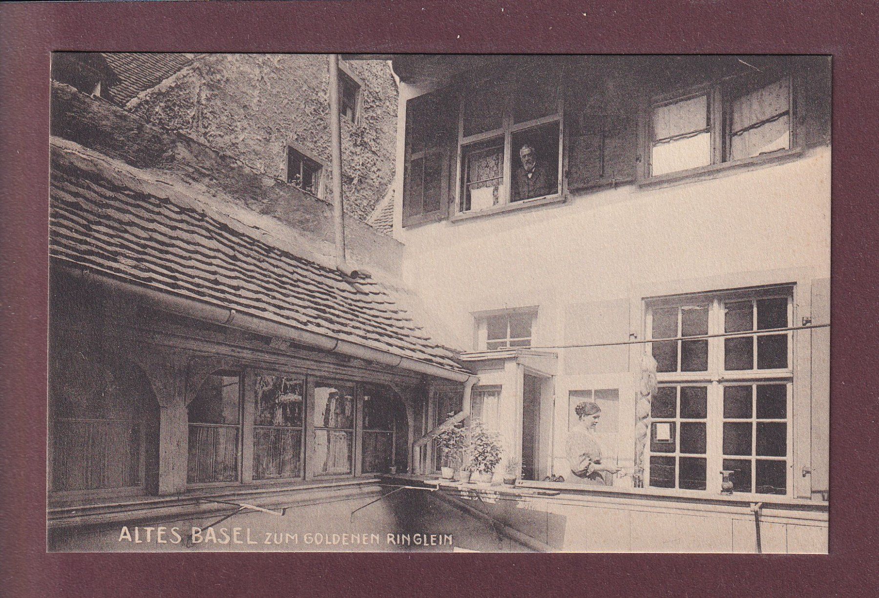 Ansichtskarten: Altes BASEL - Zum Goldenen Ringlein – Gebraucht aus Pully von nicecards