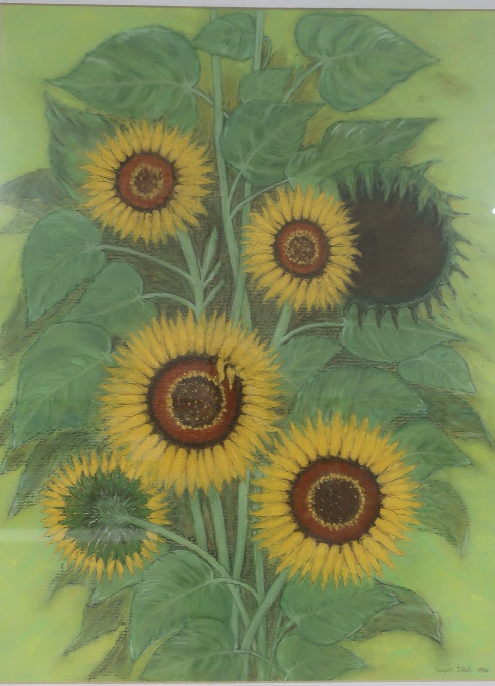 Dipinti: Gemälde Sonnenblumen Eugen Zilioli – Usato da Volketswil venduto da brockipfannenstil 3