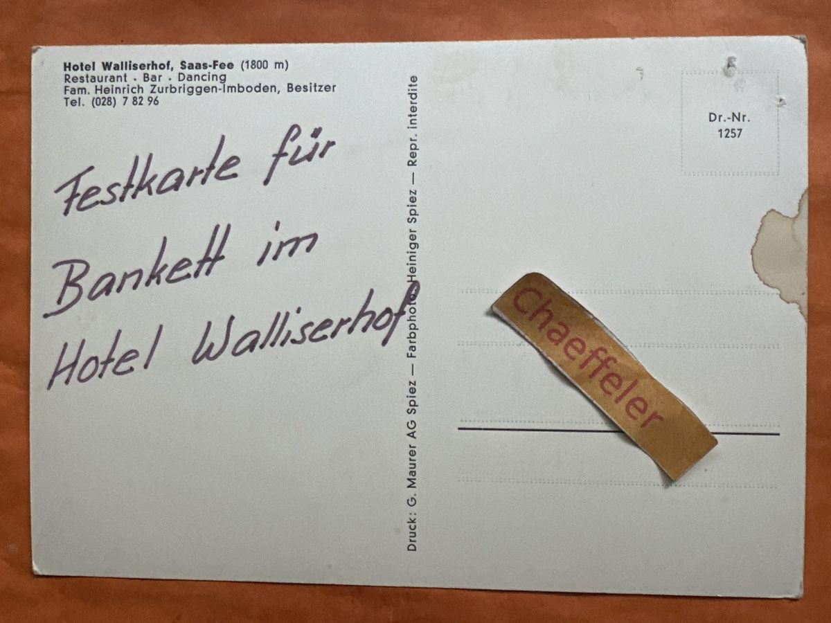 Cartes postales: Alte Ansichtskarte Saas Fee - Hotel Walliserhof, Rar! – Défectueux à Zürich par Chaeffeler 1