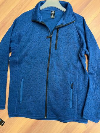 Herren Strickfleece-/Faserpelz Jacke, navy mélange, Gr2XL/56