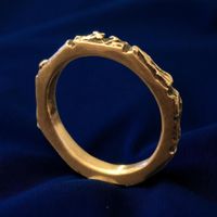 Achteckiger Bronze-Ring, organicstyle, Ringgrösse 50