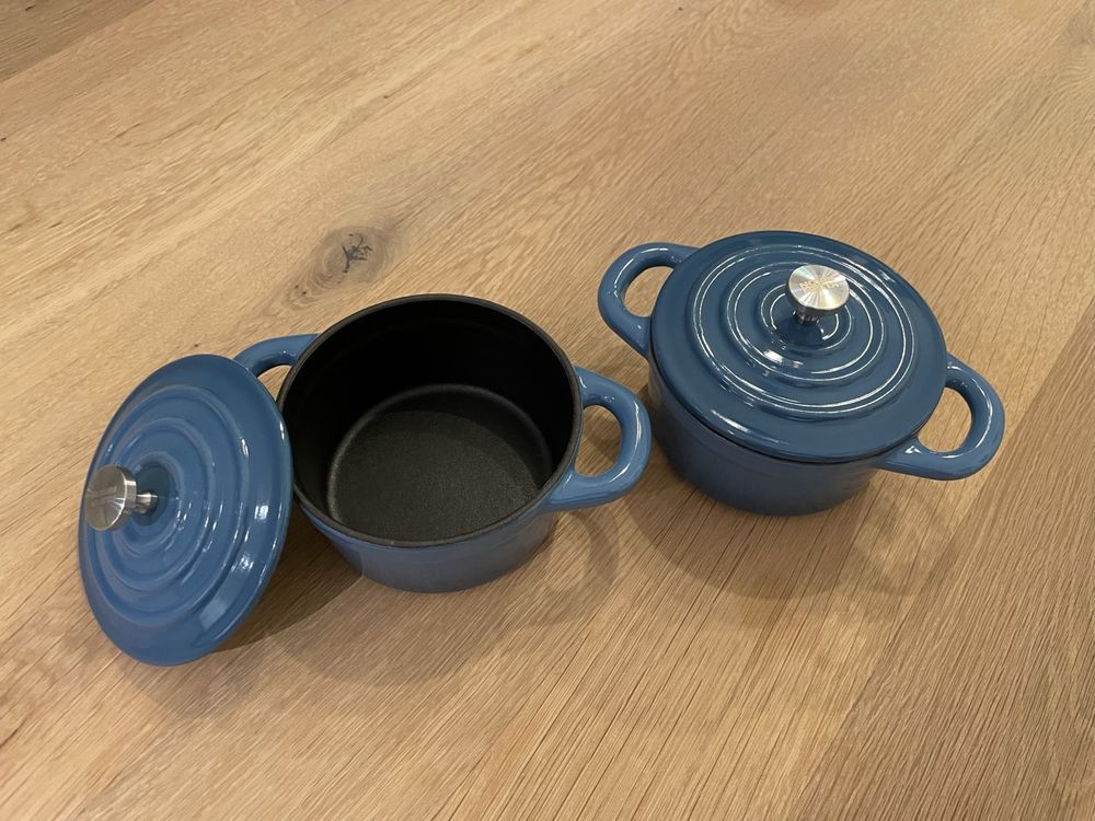 Cocotten GUSSEISEN MINI TÖPFE 2 STK. (Ø 10CM) (Neu (gemäss Beschreibung ...