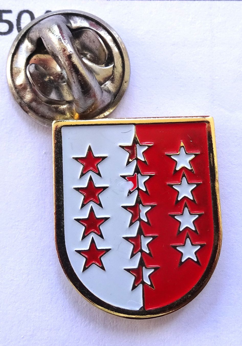 Plaketten & Abzeichen: Pin  Wappen  Wallis Rot Weiss – Gebraucht aus Utzenstorf von BUtter81
