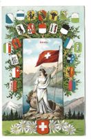 Helvetia - CH-Fahne - Kantonswappen - 1913
