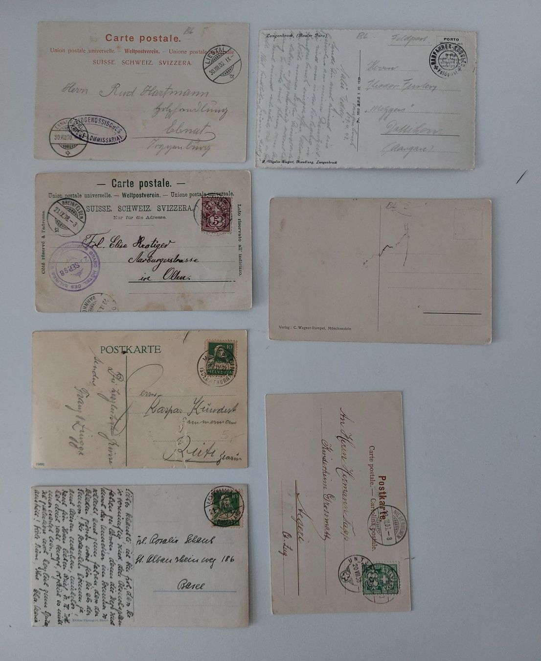 Cartoline postali: 7 AK Ansichtskarte Basel Land Carte postale – Usato da Schenkon venduto da Uhu007 1