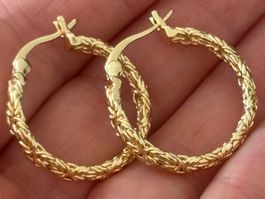 Luxus Elegante Creolen Ohrschmuck Ohrstecker Farbe Gold
