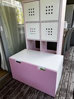 Spielzeugkiste & Regal-Set in Rosa, top Zustand, CH 🇨🇭