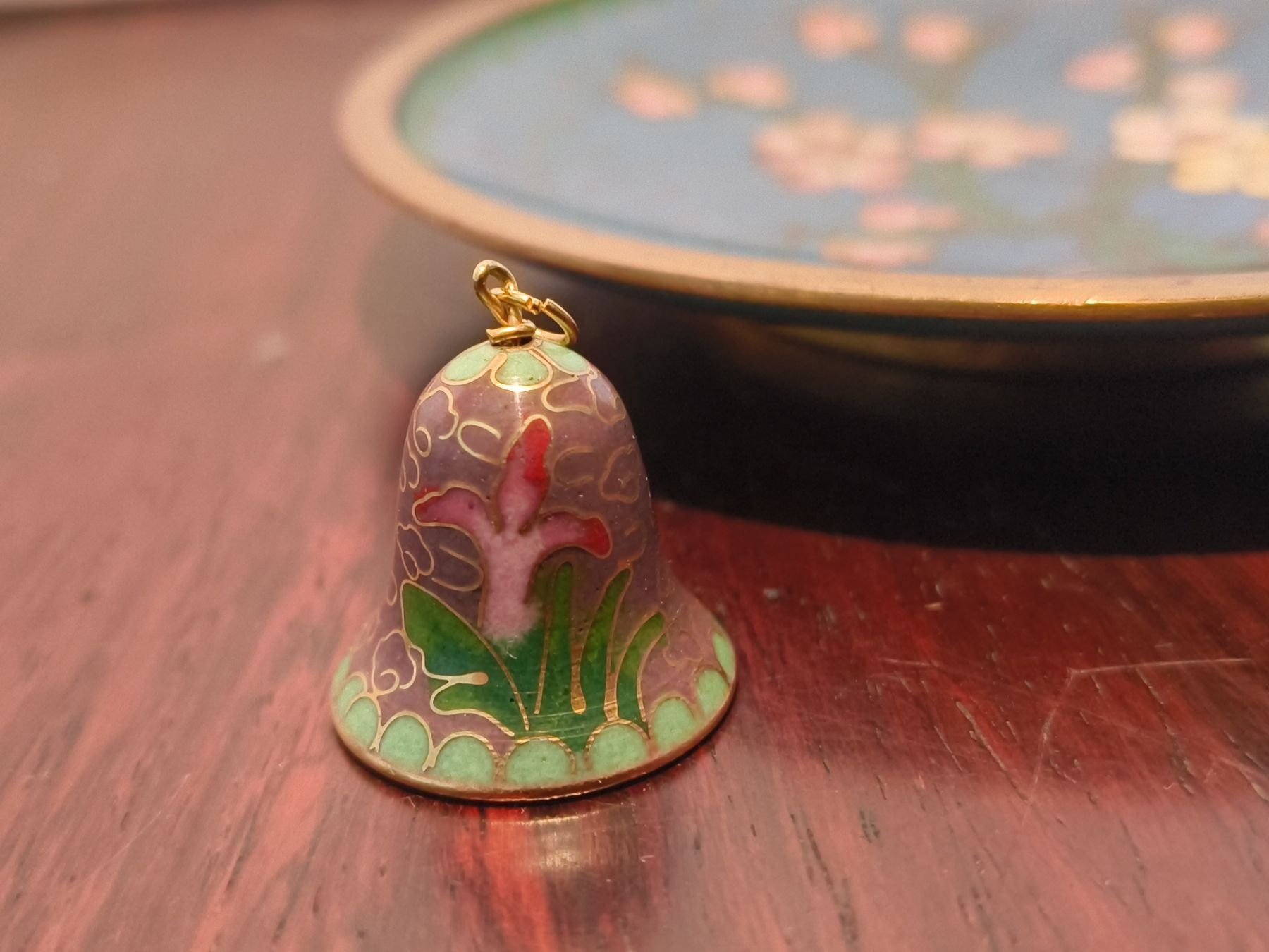 Piatti: Cloisonne Glocke Teller Vintage Messing Emaille Blume – Usato da stettlen venduto da VintageBern_ch 1
