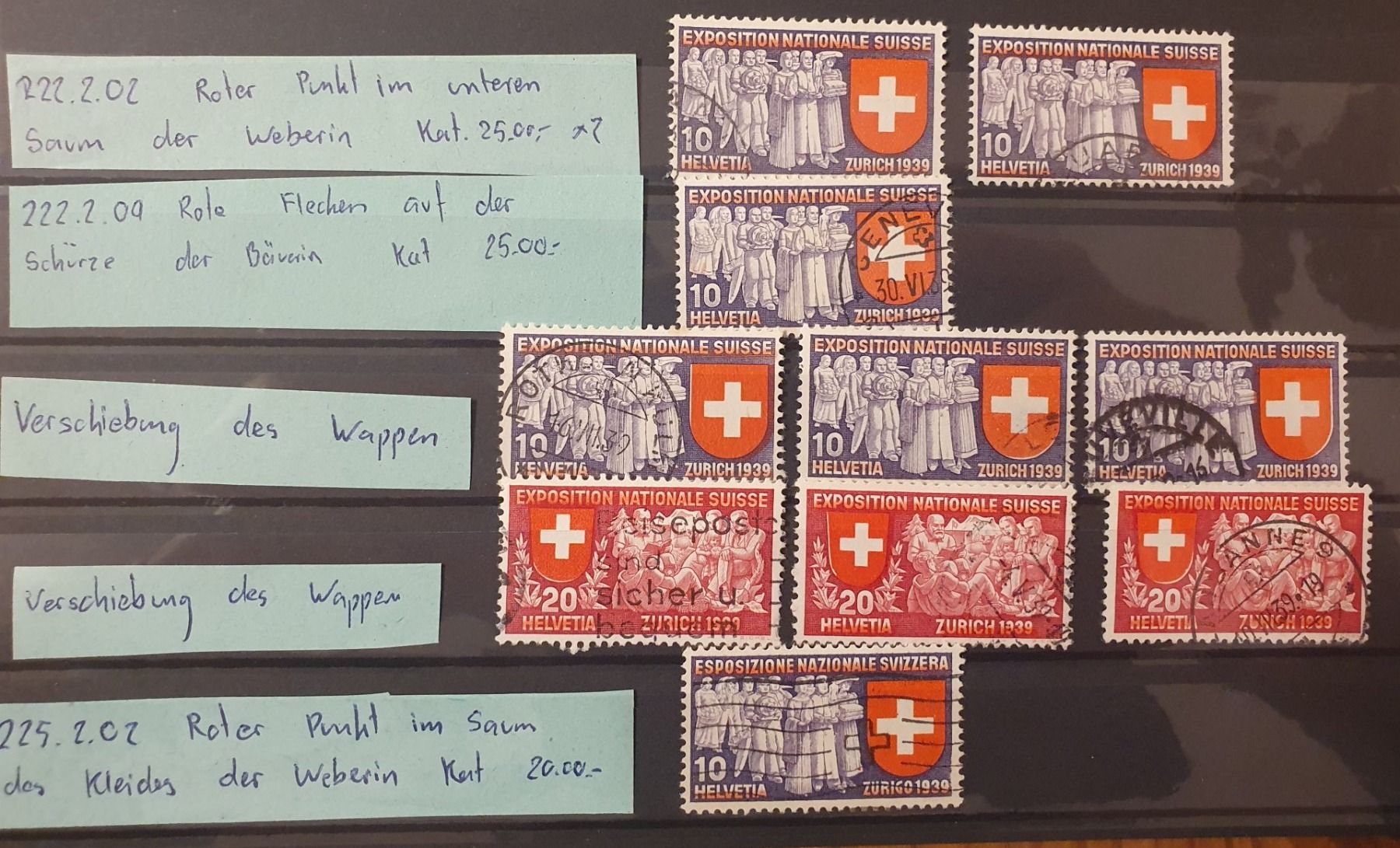 Tutti i francobolli: Schweizerische Landesausstellung 1939 PF – Usato da Balgach venduto da SIMEON27