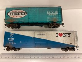 2er Set H0 NYC 167001 und DHNY 50009 Box Car New York