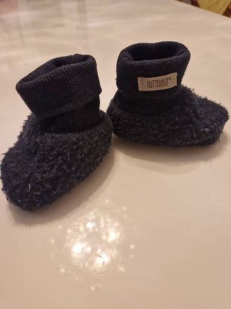 Huttelihut Wollschuhe Baby dunkelblau