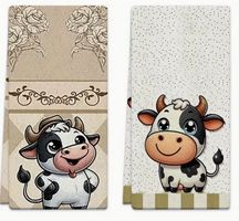 2 NIEDLICHE KÜCHEN/HANDTÜCHER *KÜHE* NEU