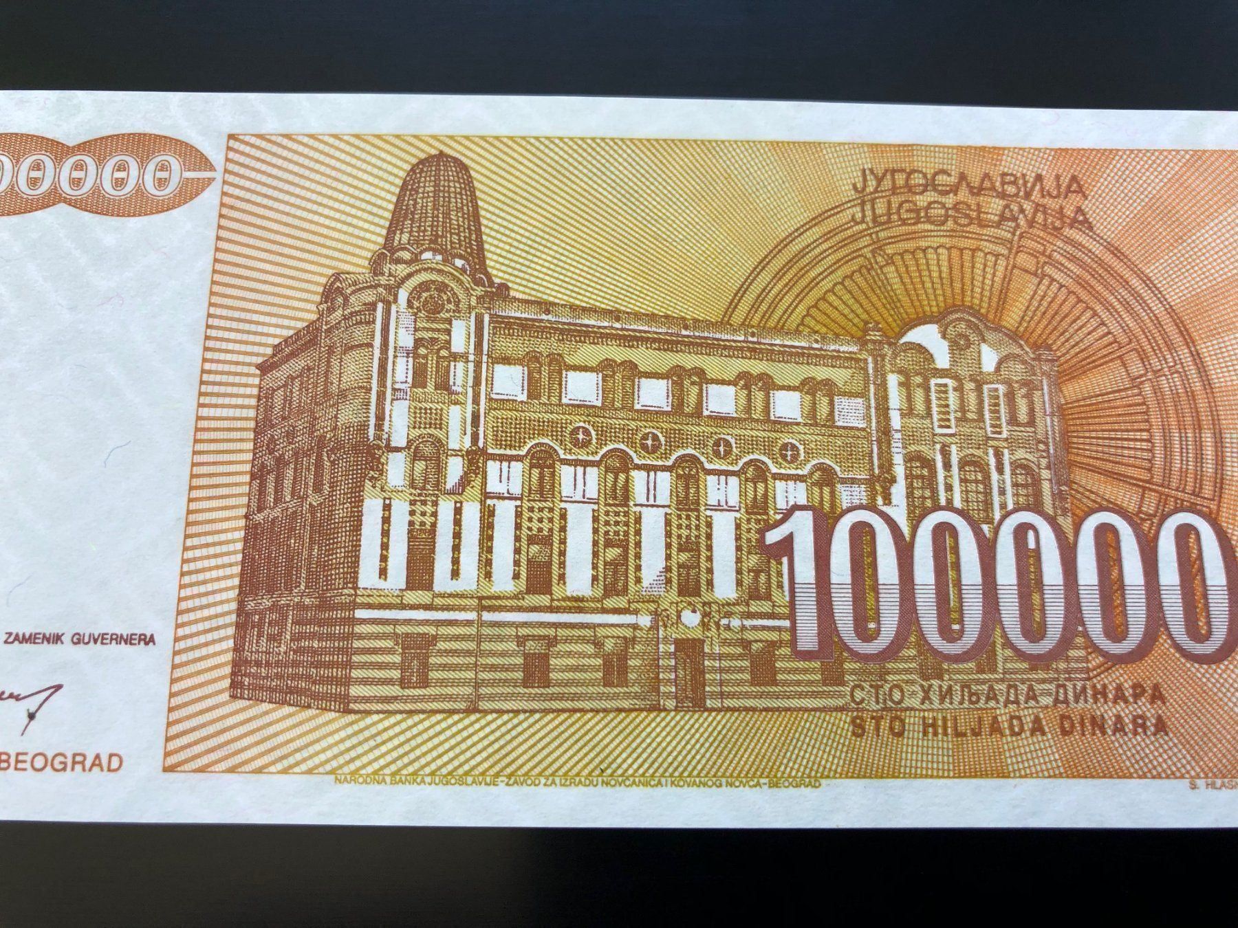 Banconote: Belgrad 1994 - 100000 Dinara - Pick 142a – Nuovo (secondo la descrizione) da Pfäffikon SZ venduto da Sieben77 6