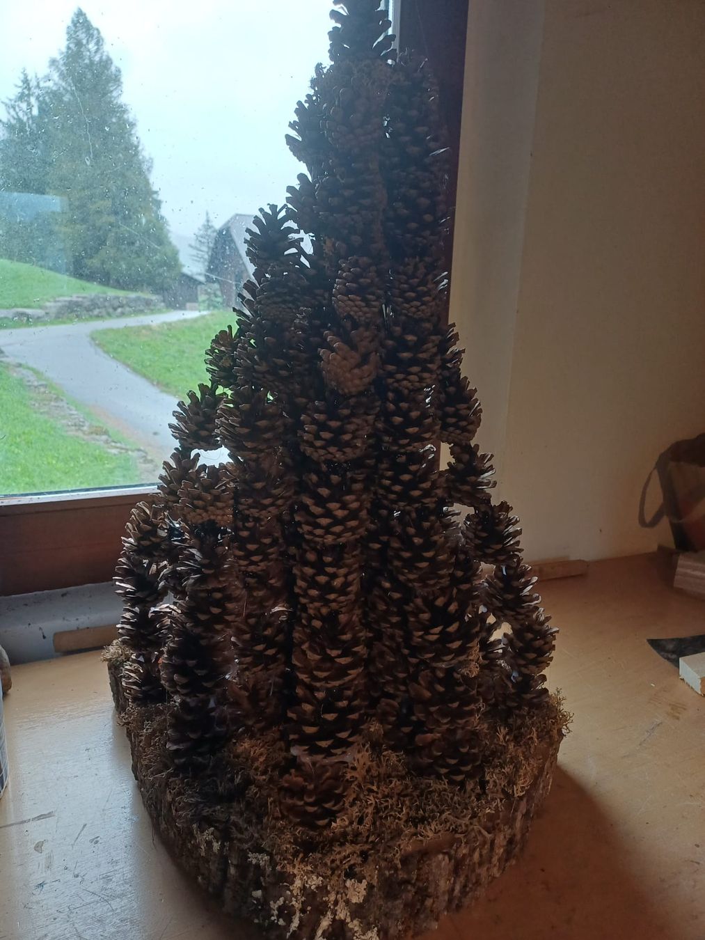 Sapin de Noël décoratif fait main en pommes de pin naturel (Neu (gemäss ...