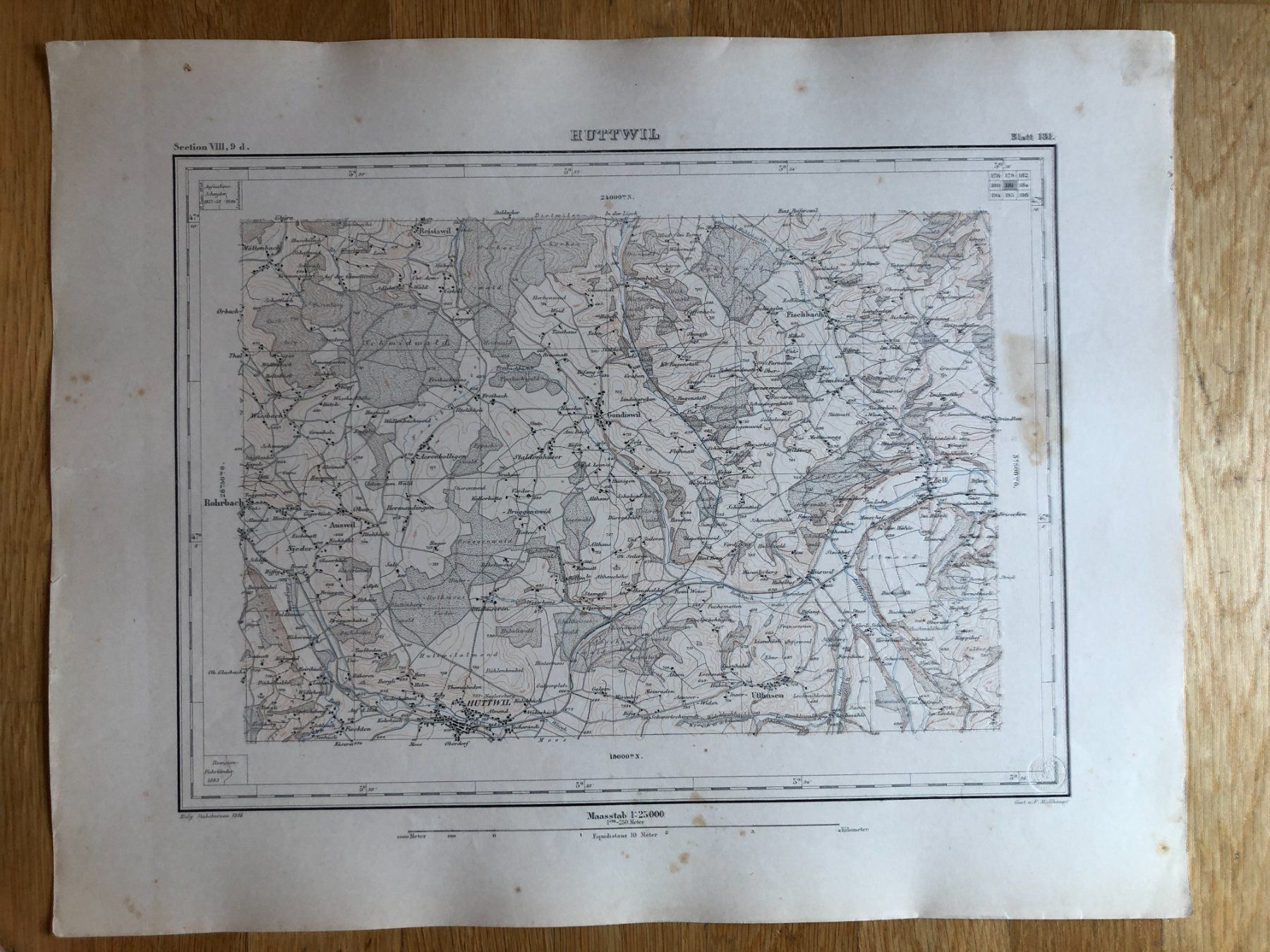 Landkarten & Atlanten: Siegfriedatlas Bl. 181: Huttwil 1886 – Gebraucht aus Zürich von allp