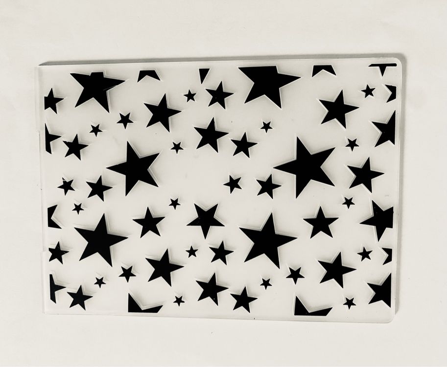 Prägeschablone Sterne – 14,5x9,5 Cm, Für Alle Stanz- Und Prägemaschinen, Aus Kunststoff