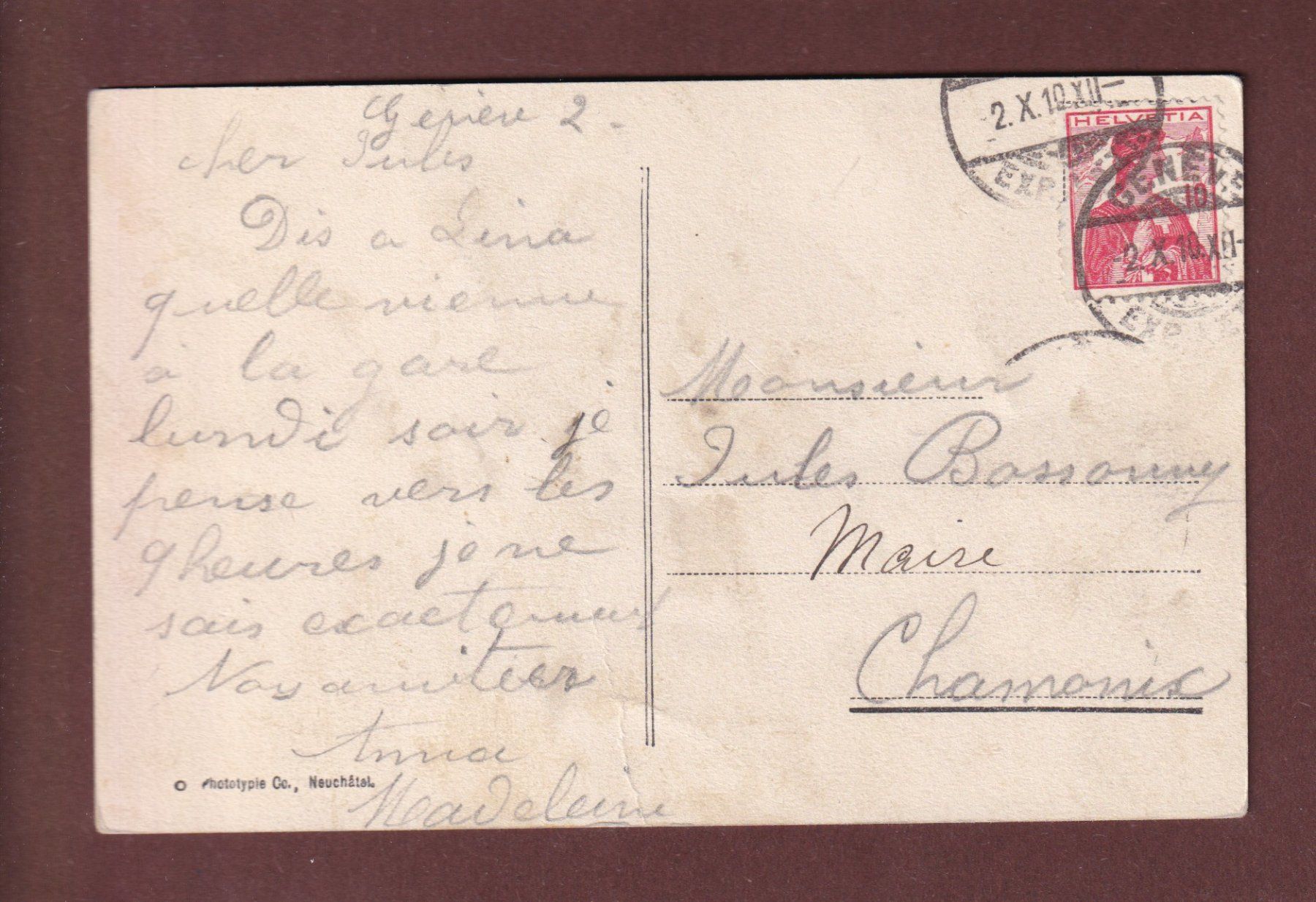 Ansichtskarten: GENEVE - La Jetée - 1910 – Gebraucht aus Pully von nicecards-shop 1