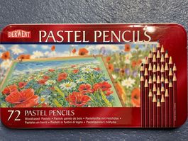 DERWENT 72 Woodcased Pastel Pencils Tin Box