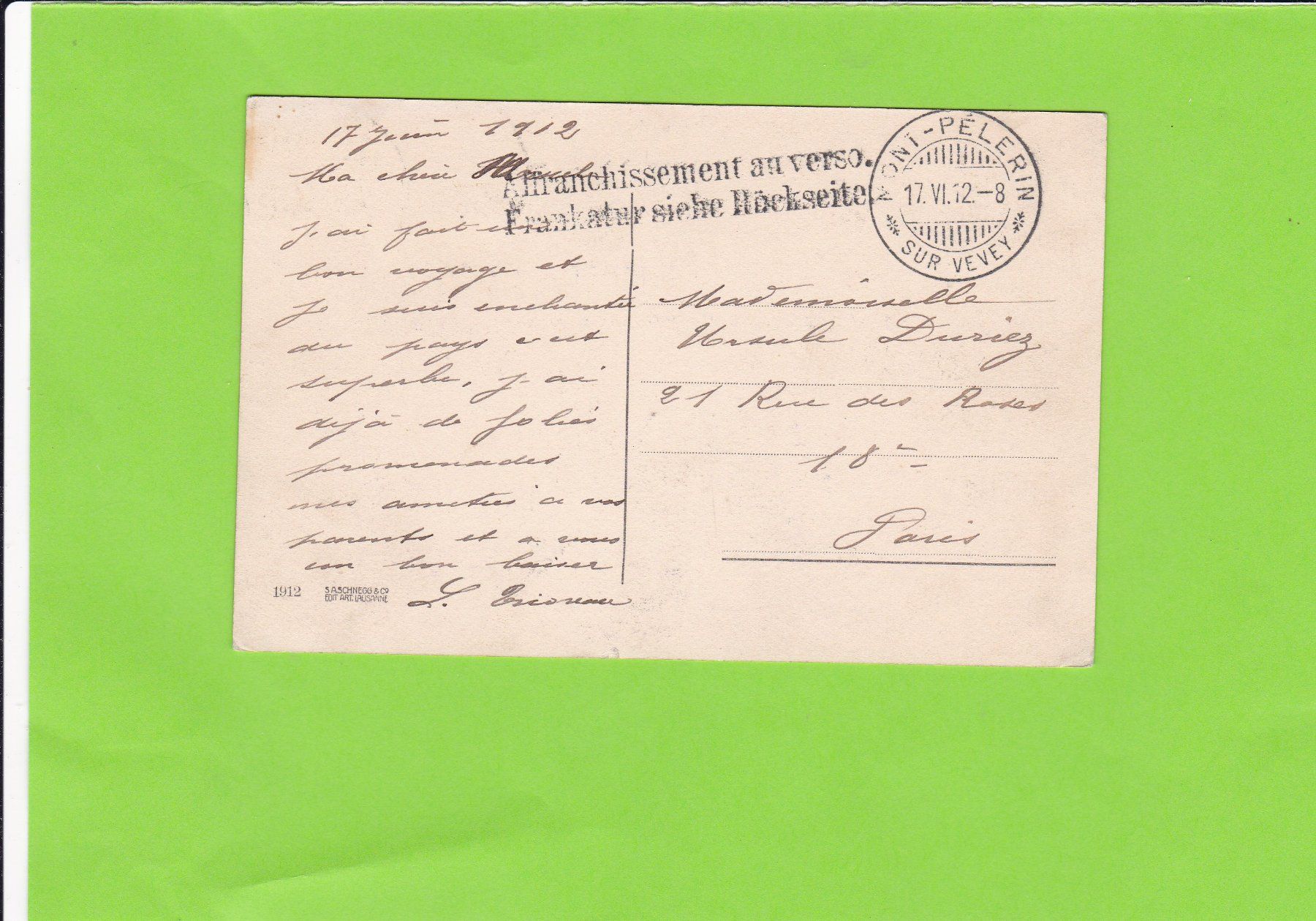 Cartoline postali: Ille de Salagnon--1912 – Usato da St. Peterzell venduto da neckertal 1