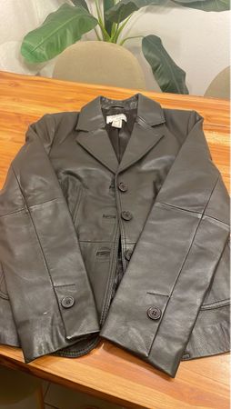 Elegante Echtleder Jacke, Grösse 38, M, Top Zustand, Schwarz