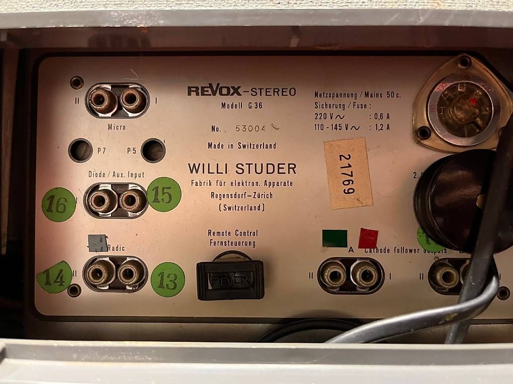 Revox Apparecchi a nastro: REVOX G36 Stéréo  Willi Studer  années 60 recorder – Usato da La Chaux-de-Fonds venduto da Simone1180 4