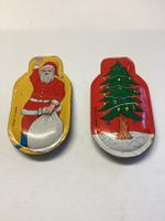 2 alte Blech -Clicker mit schönen Weihnachtsmotiven