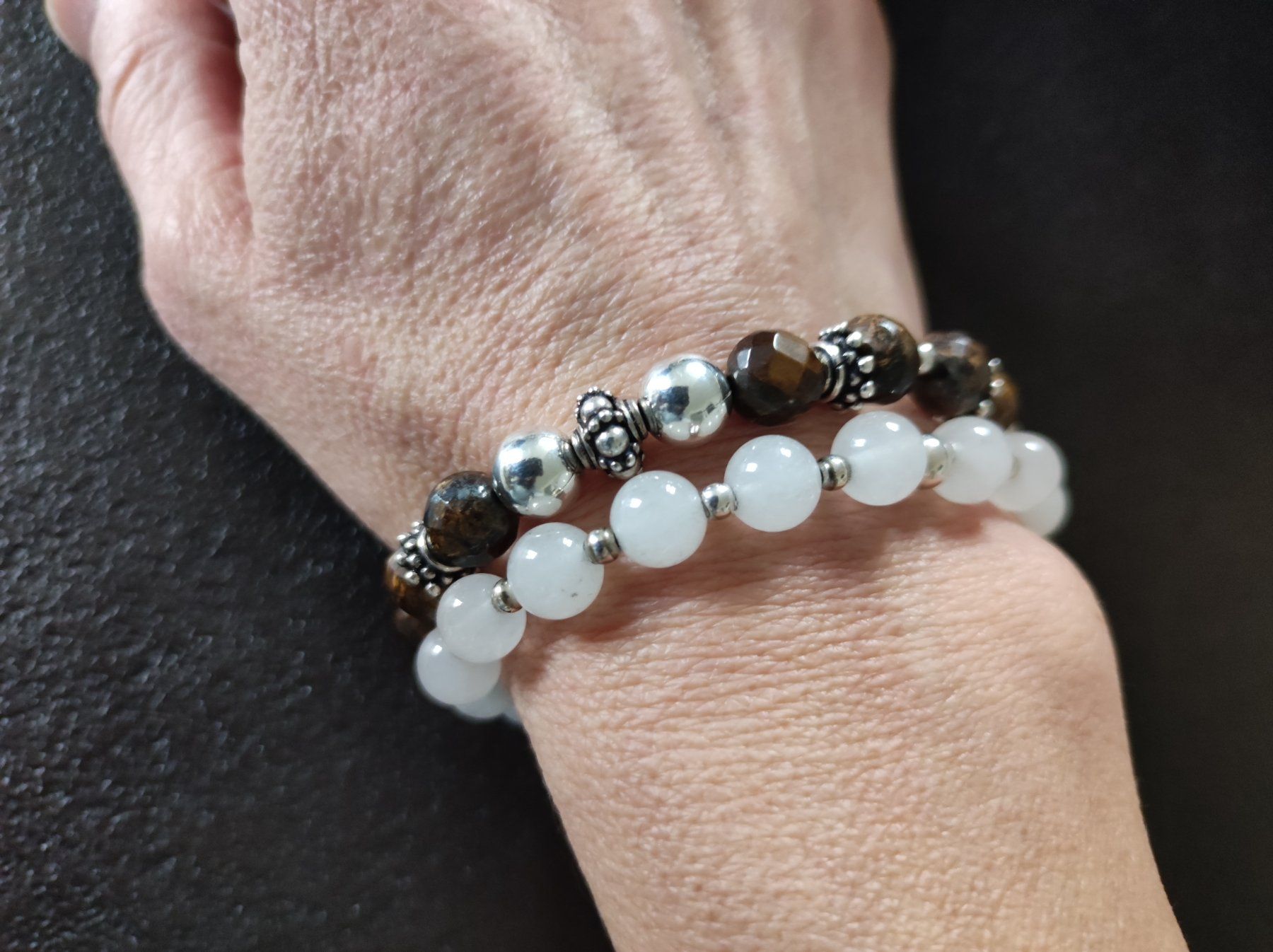 Bracciali & Braccialetti: Zwei Steinarmbänder mit echten  Silberteilen – Usato da Wohlen AG venduto da Tikale 3