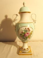 Elegante Zier-Vase mit Deckel, Porzellan, Blumenmuster, V...