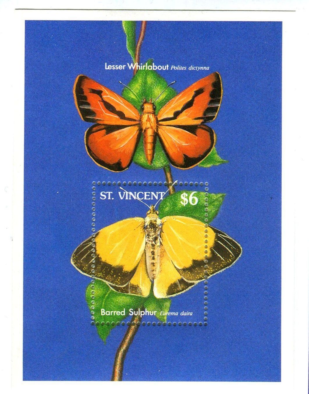 Alle Briefmarken: Block "Schmetterlinge". St. Vincent. – Neu und originalverpackt aus Basel von Butsch5