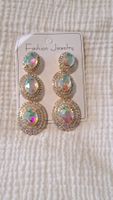 magnifiques boucles d'oreilles pendantes en cristal