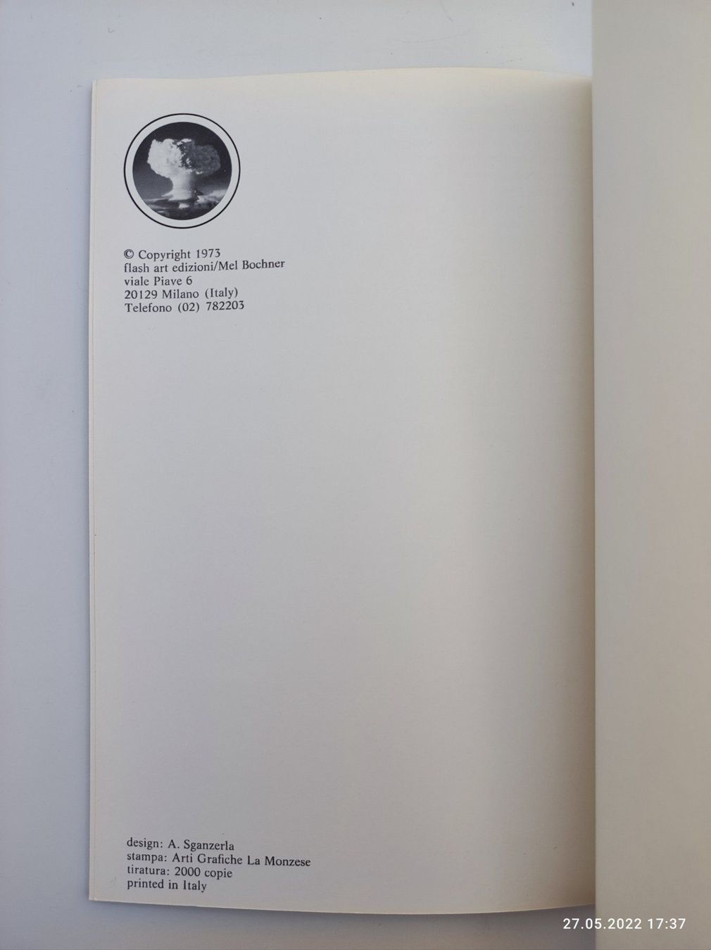 Libri: ARTISTBOOK - MEL BOCHNER – Usato da Goldach venduto da Gaip 9