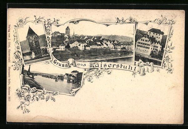 Cartoline postali: Kaiserstuhl, Panorama mit Brücke, Ortsa – Usato da Berlin venduto da bartko-reher